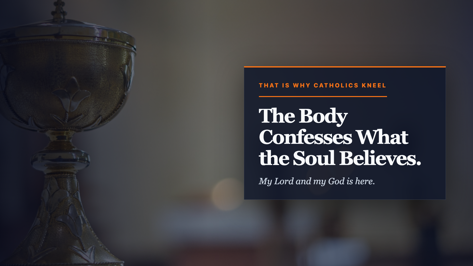 Screen 6: The Body Confesses What the Soul Believes.